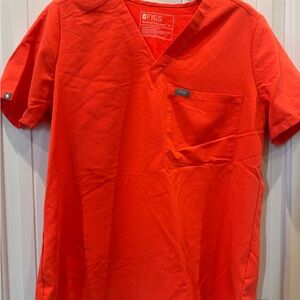 FIGS Fiery Coral Catarina scrub top